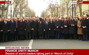 رهبران آزاداندیش کشورهای مختلف در راهپیمایی فرانسه