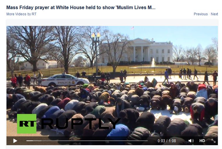 برگزاری نماز جمعه در کاخ سفید به حمایت از شهدای چپل هیل