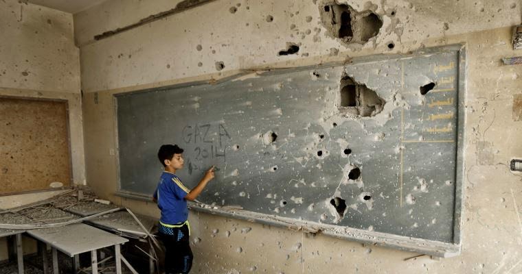 عکس/ یک کلاس درس در غزه