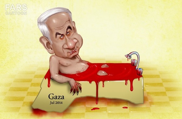 کاریکاتور/ حمام نتانیاهو در غزه!