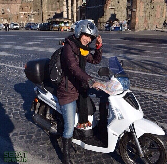 عكس/ موتورسواري بازيگر زن ایرانی
