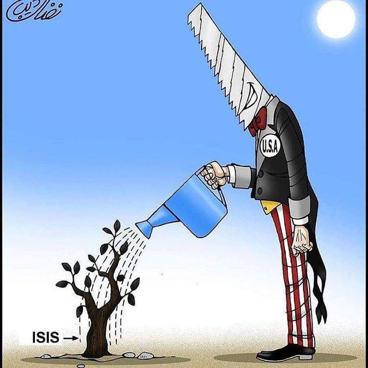 کاریکاتور آمریکا و داعش
