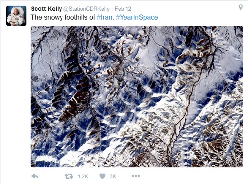 تصاویر ارسالی فضانورد « اسکات کلی » از ایران