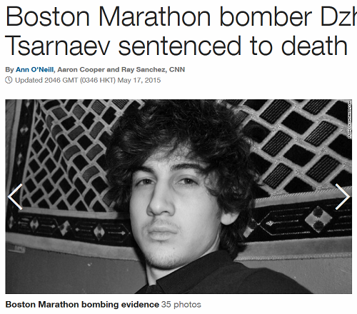 اعلام حکم اعدام بمب گذار ماراتون بوستون
