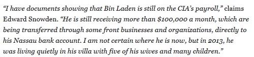 ادعای جدید ادوارد اسنودن : بن لادن زنده است / آمریکا تئاتر بازی کرده است!