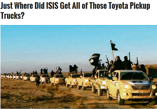 وزارت امور خارجه روسیه: آمریکا خودروهای تویوتا را در اختیار داعش گذاشته است