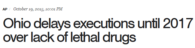 به تاخیر انداختن حکم اعدام به دلیل نبود مواد کشنده