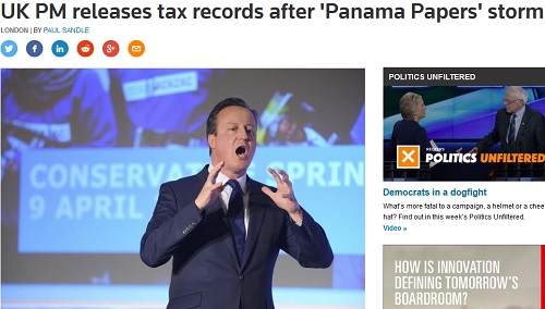 انتشار اسناد مالی « دیوید کامرون » در پی رسوایی مالی اسناد پاناما