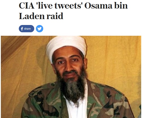 جزئیات لحظه به لحظه عملیات کشتن «اسامه بن لادن» از طریق توئیتر سازمان « سیا »