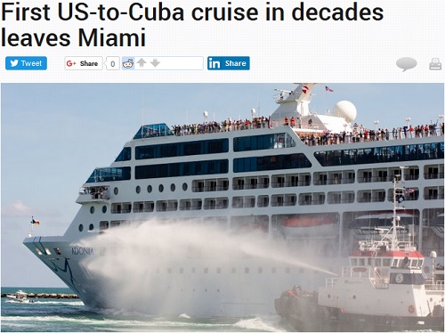 اولین کشتی تفریحی آمریکا به کوبا بعد از پنجاه سال