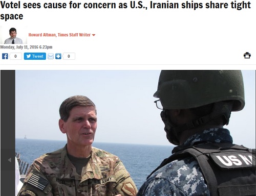 ژنرال جوزف وتل: رفتار شناورهای سپاه در آبهای ایران بسیار امن است!