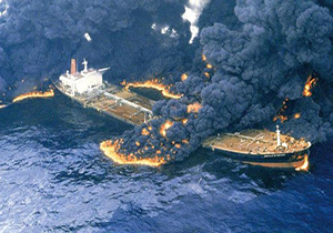 فیلم راداری از لحظه برخورد نفتکش سانچی با کشتی کریستال