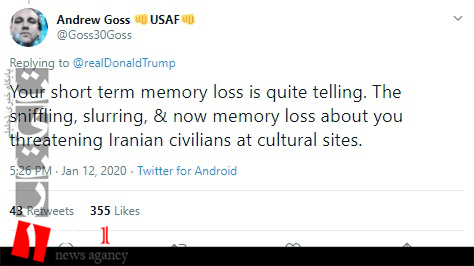 تو نبودی که هفته گذشته تمام کشور ایران را تهدید کردی؟/ به خاطر برنده شدن در انتخابات و بیرون ماندن از زندان، ایرانیان بی گناه را نکُش