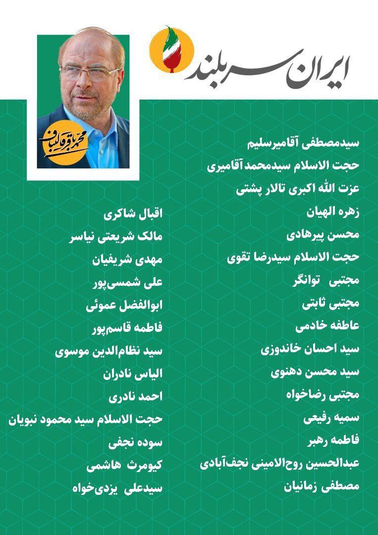 فهرست کاندیداهای شورای ائتلاف نیروهای انقلاب در تهران نهایی شد