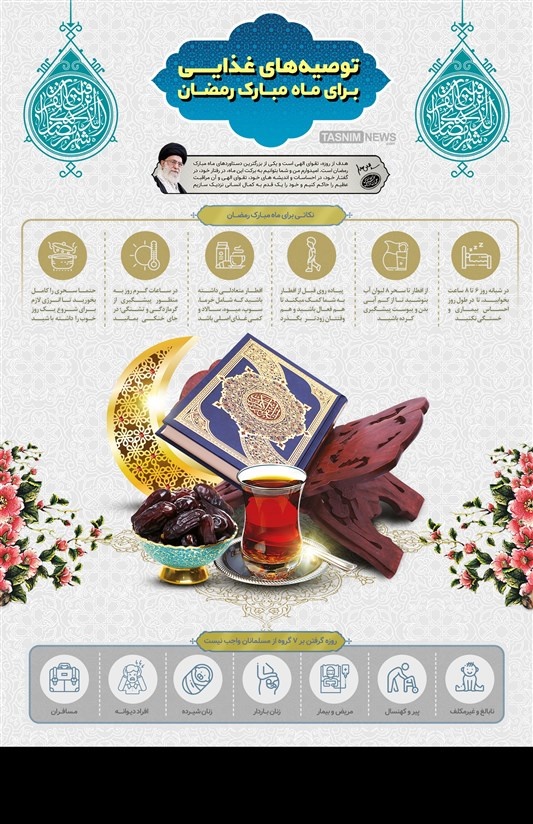 اینفوگرافیک/ توصیه‌های‌غذایی برای ماه‌مبارک رمضان