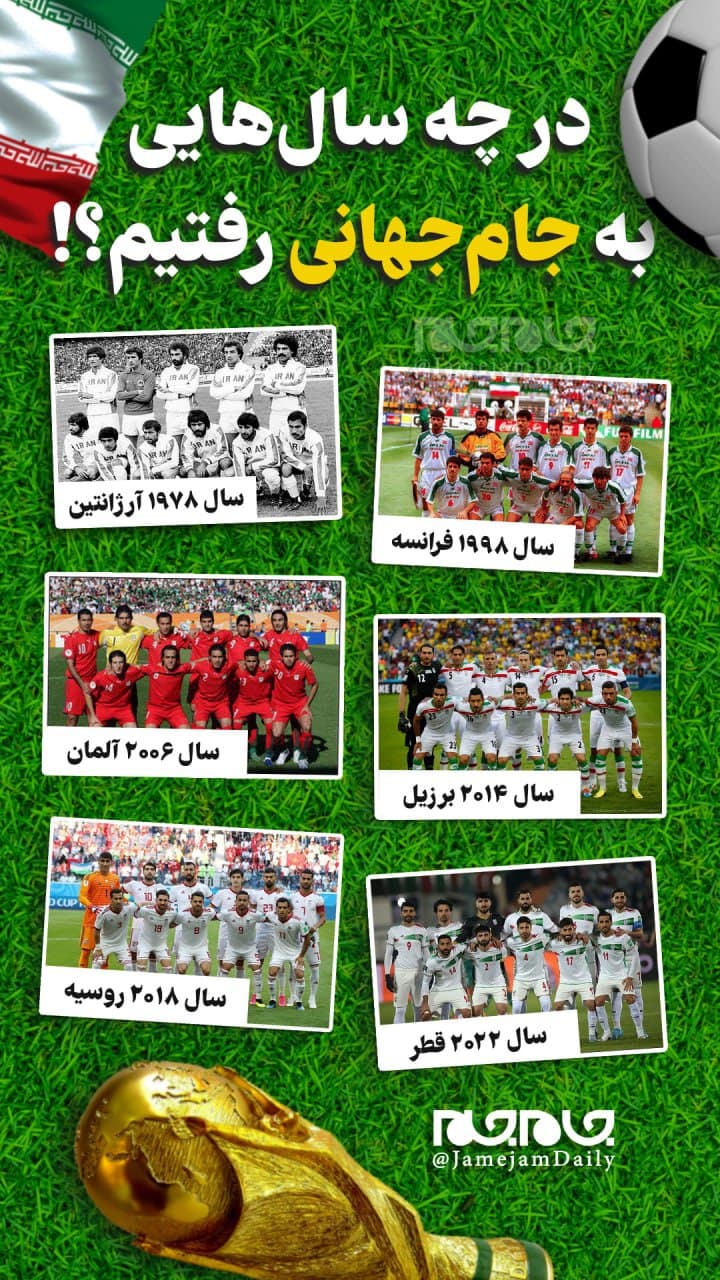 سایقه حضور تیم ملی ایران در جام جهانی + تصویر