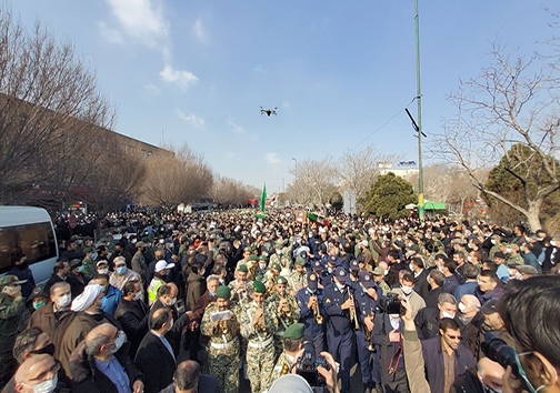تشییع شهدای خلبان نیروی هوایی ارتش در تبریز
