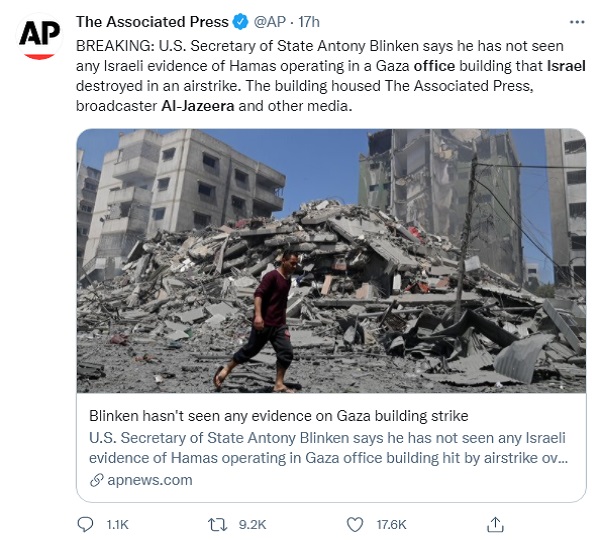 تداوم حمله موشکی رژیم صهیونیستی به ساختمان رسانه های غزه + فیلم و توئیت های منتخب