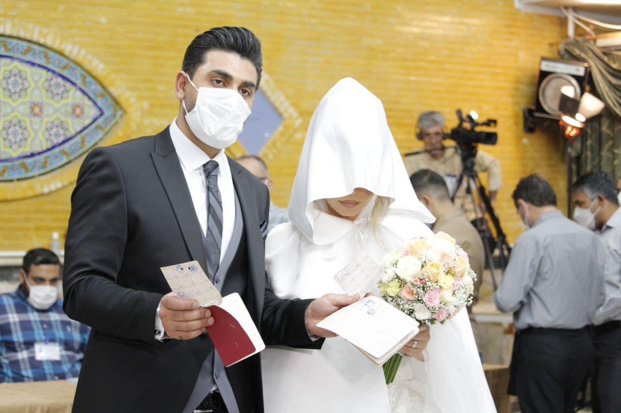 صحنه جذاب رای دادن عروس و داماد کرج +تصاویر
