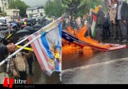 مردم استان البرز پرچم رژیم صهیونیستی را به آتش کشیدند + فیلم و عکس