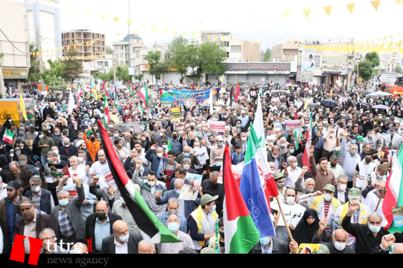 تجدید میثاق البرزی ها با آرمان های مردم مظلوم فلسطین/حضور پرشور روزه داران در راهپیمایی روز قدس + فیلم  و عکس