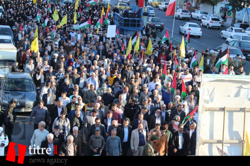 تجلی حضور مردم ساوجبلاغ در راهپیمایی حمایت از غزه