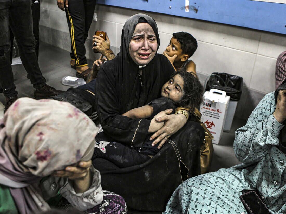زنان و کودکان فلسطینی زیر بمباران اسرائیل موجب رسوایی حقوق بشر لال شد