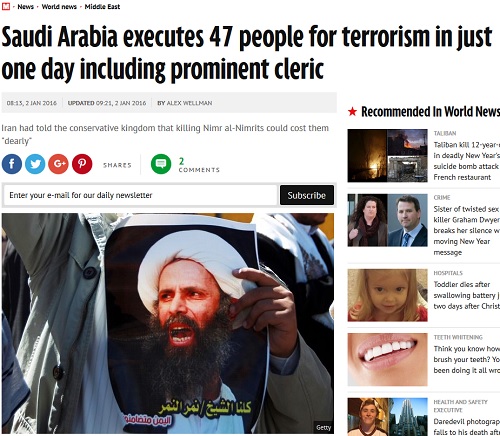 بازتاب «اعدام شیخ نمر» در رسانه های بین الملل
