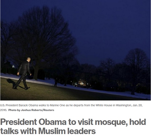 دیدار اوباما با رهبران مسلمان در مسجد بالتیمور