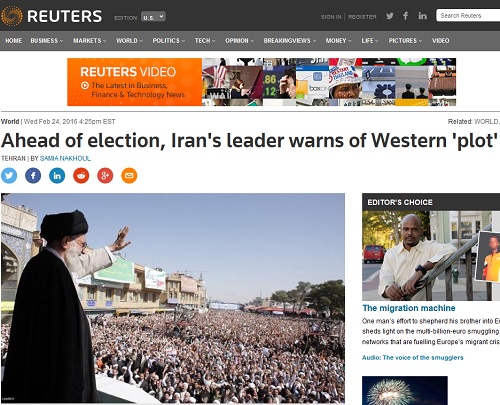 رویترز: رهبر ایران در مورد نفوذ غرب اخطار می دهد!
