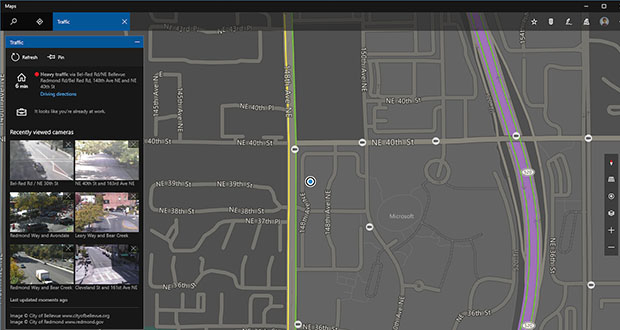 آپدیت جدید نقشه مایکروسافت ، ترافیک لحظه ای را نشان می دهد
